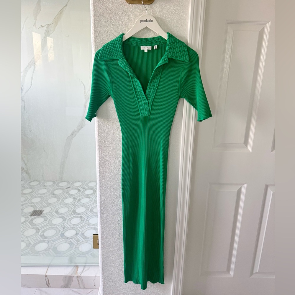 ALC knit green polo dress size Small